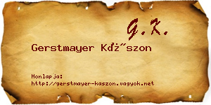 Gerstmayer Kászon névjegykártya