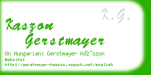 kaszon gerstmayer business card